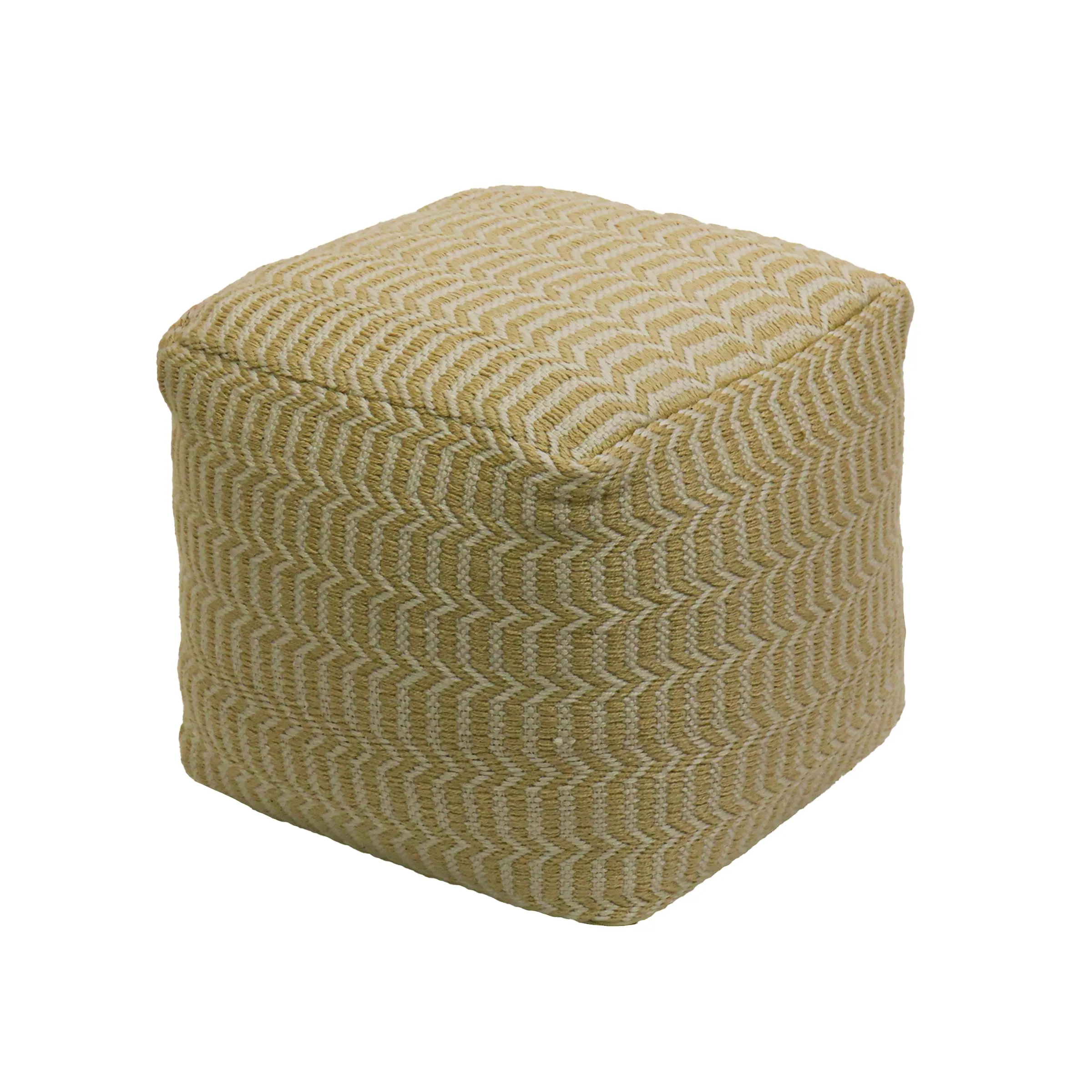 16" Hand Woven Pouf Ottoman, Sand