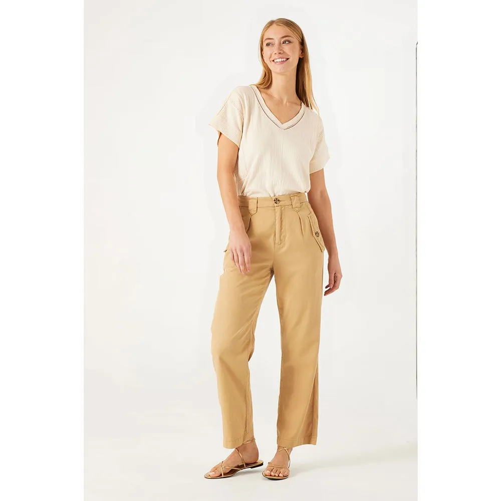 Greta V-Neck Blouse (Oat)