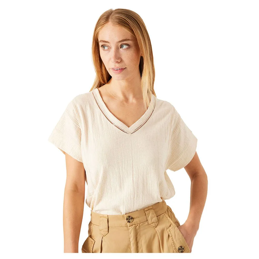 Greta V-Neck Blouse (Oat)