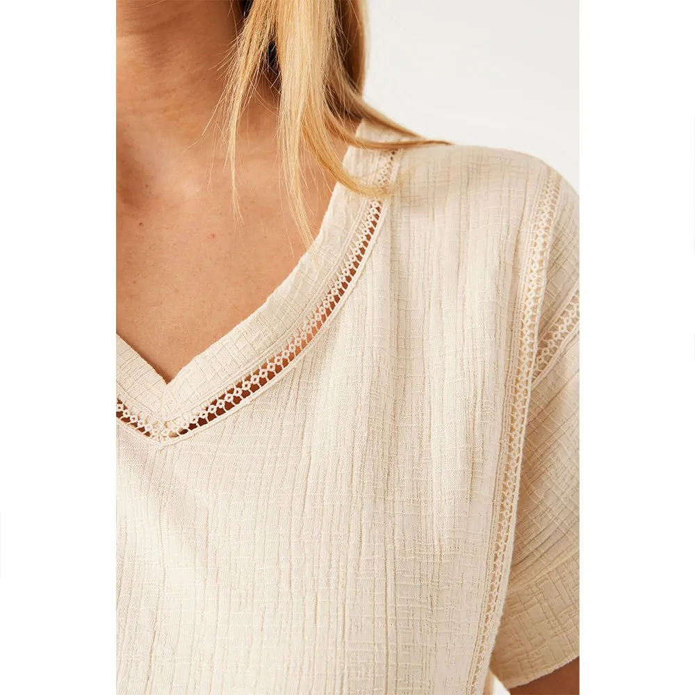 Greta V-Neck Blouse (Oat)