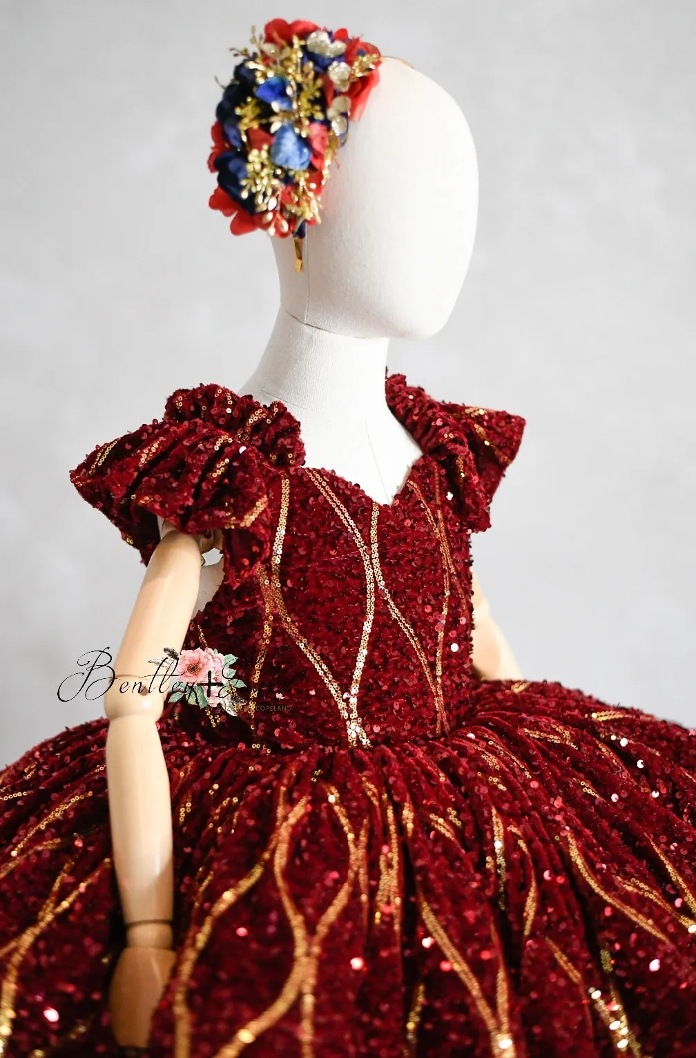 New rts "Nutcracker Holiday" - Red/Blue  Petal Length Dress  ( 5 Year - Petite 6 Year)