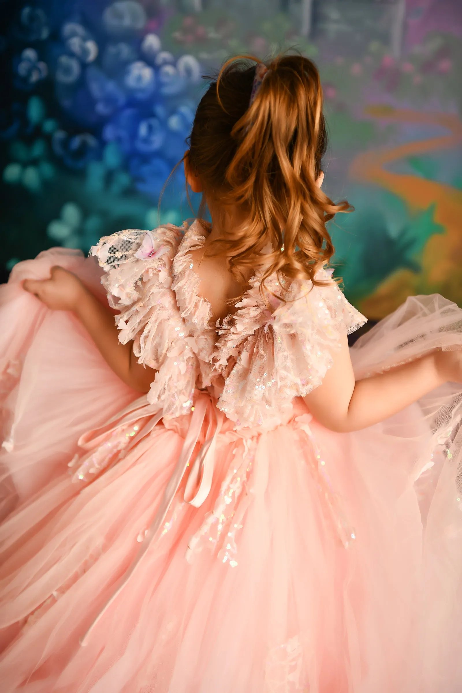 "Blossom Soiree" in pink Floor Length Dress ( 6 Year - Petite 7 Year)