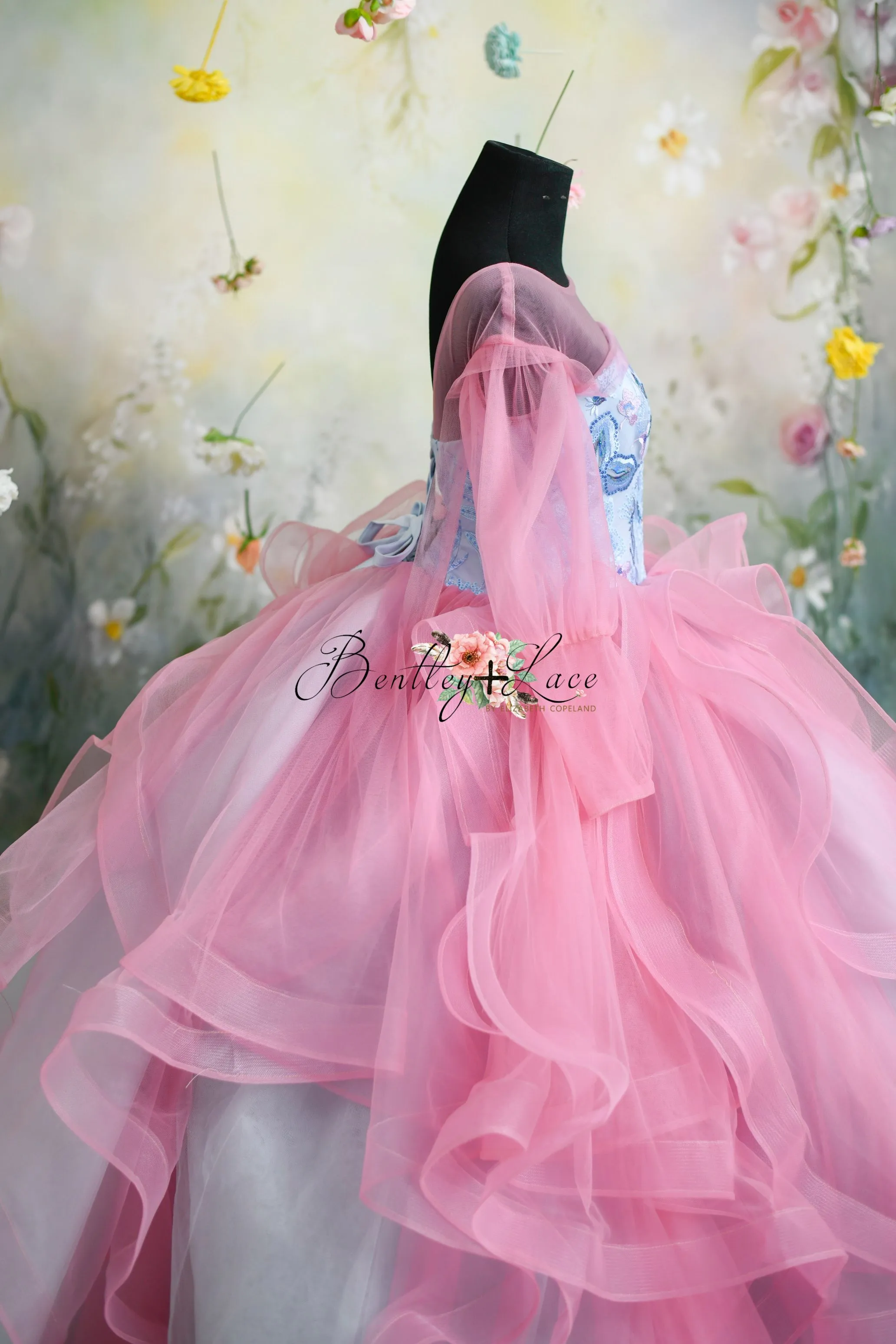 "Blush & Blossoms "  Floor Length Dress ( 10 Year - Petite 12 Year)