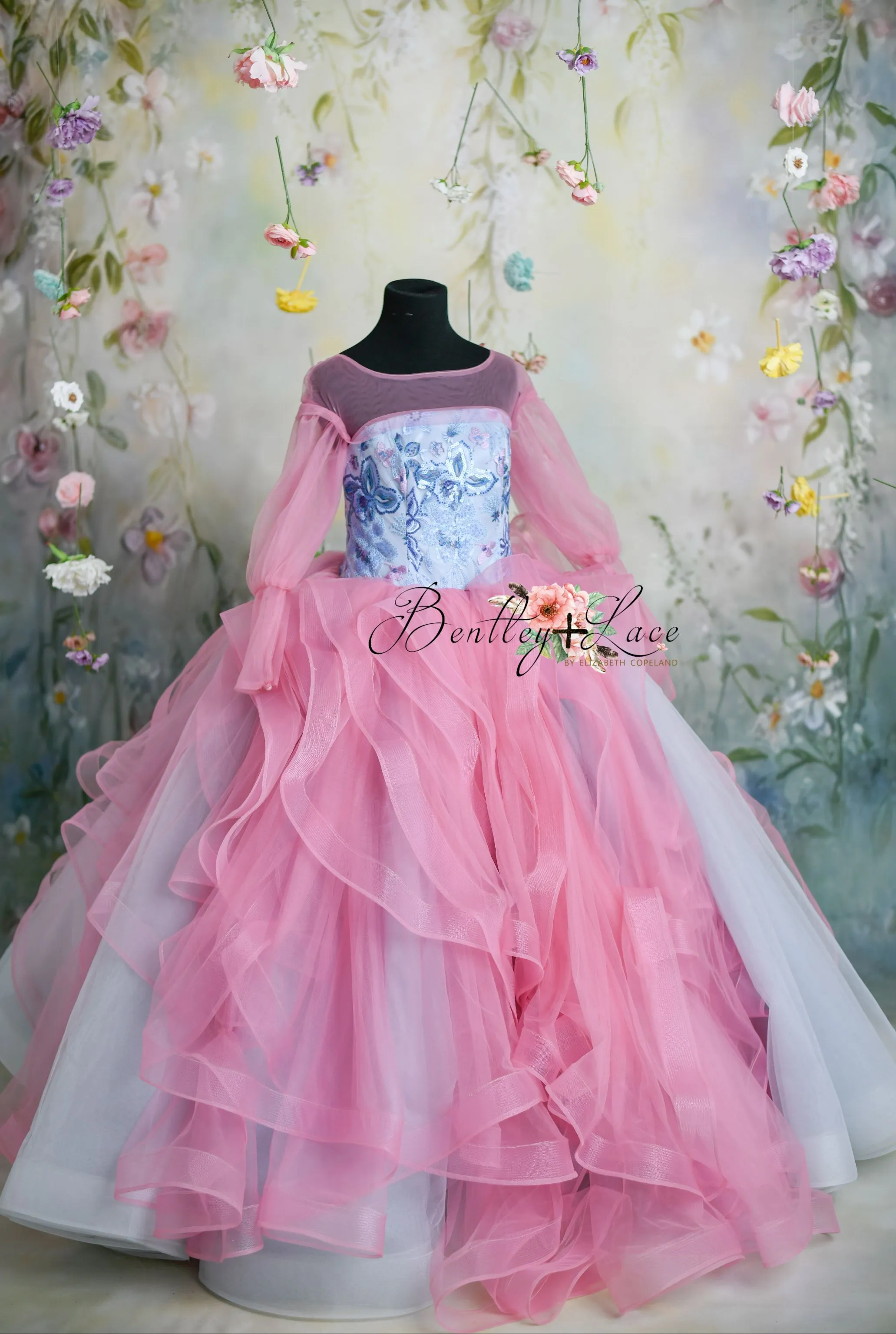 "Blush & Blossoms "  Floor Length Dress ( 10 Year - Petite 12 Year)