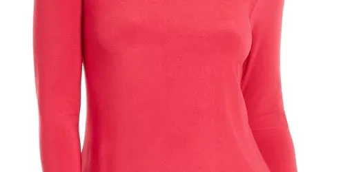Thalia Sodi Women's Cold-Shoulder Mock-Neck Top  Pink Size X-Large