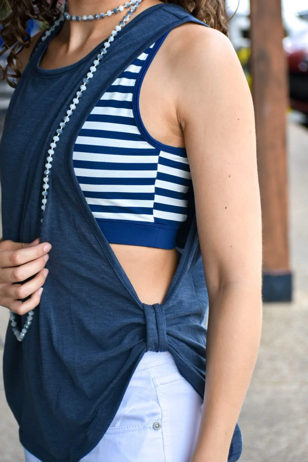 Undeniable Active Wear Navy Tank